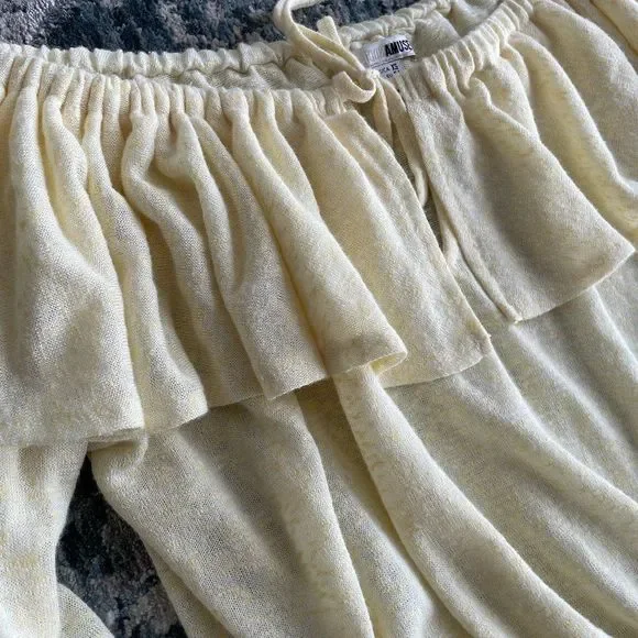 Amuse Society pastel yellow off the shoulder crop top - Picture 6 of 7